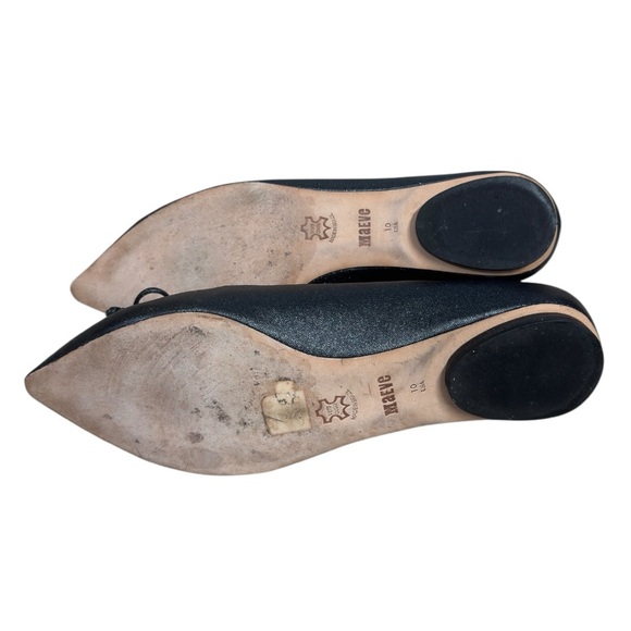 Maeve Black By Anthropologie Glitter Ballet Flats Bow Women’s Size 10 Shoes - Picture 6 of 7